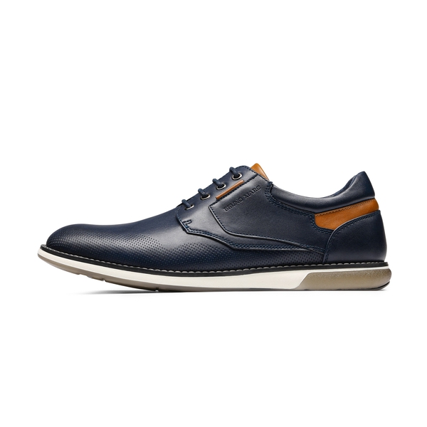 Men's Vegan Leather Casual Oxford Sneakers - BLUE - 2